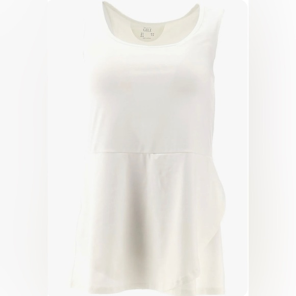 NWOT TA Tracy Anderson GILI Peplum Racer Back Knit Tank White - Picture 1 of 9